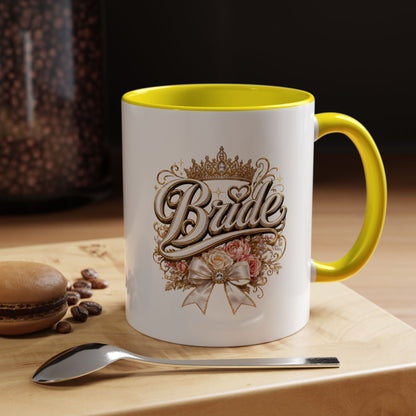 Bride Accent Coffee Mug — Floral Crown Bridal Gift (11/15oz)