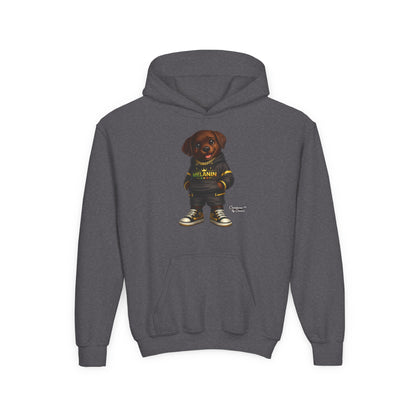 Youth Melanin Pup Hoodie – Cute Rottweiler Cartoon Sweatshirt