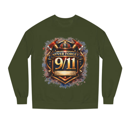 Never Forget 9/11 Sweatshirt — Memorial Firefighter Tribute Crewneck