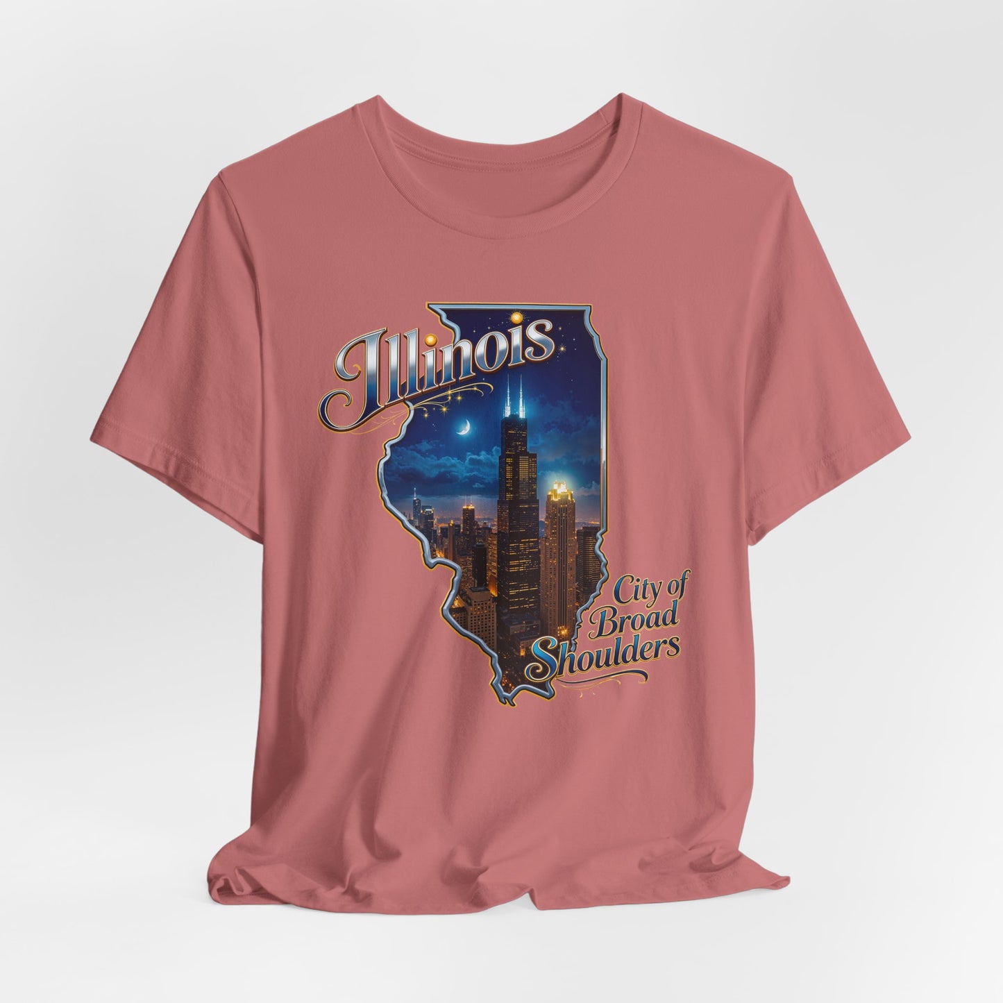 Illinois State Tee — 'City of Broad Shoulders' Chicago Skyline T-Shirt