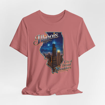 Illinois State Tee — 'City of Broad Shoulders' Chicago Skyline T-Shirt