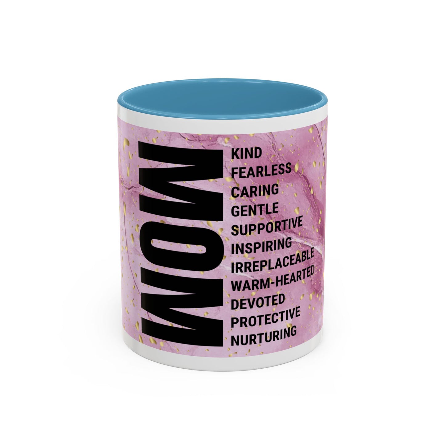 Mom Definition Accent Coffee Mug – Inspirational Pink Marble Mother’s Day Gift (11/15oz)