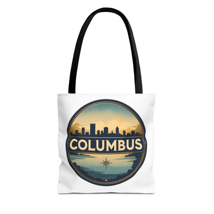 Columbus Skyline Tote Bag — Retro Cityscape Canvas Tote
