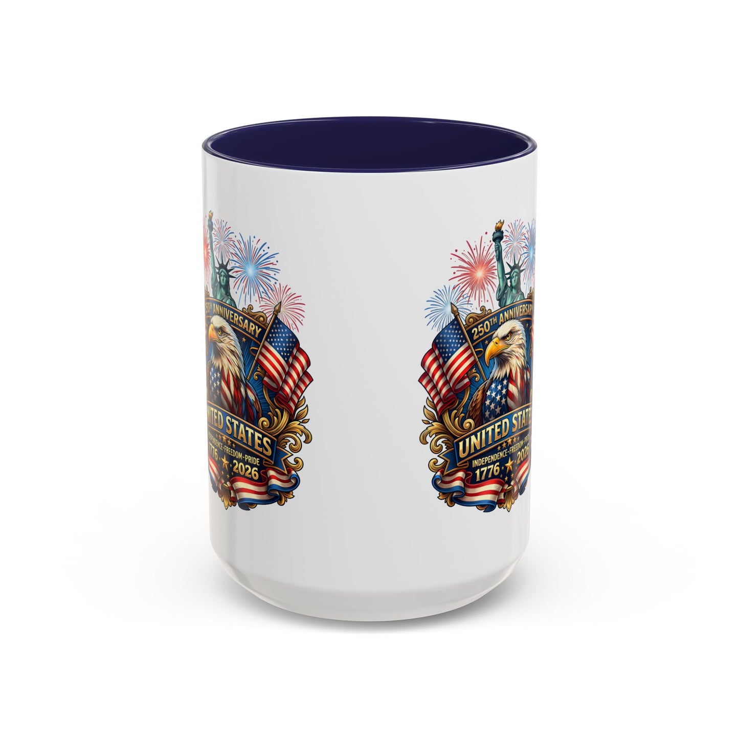 Patriotic Coffee Mug — United States 250th Anniversary Eagle & Fireworks (11/15oz)