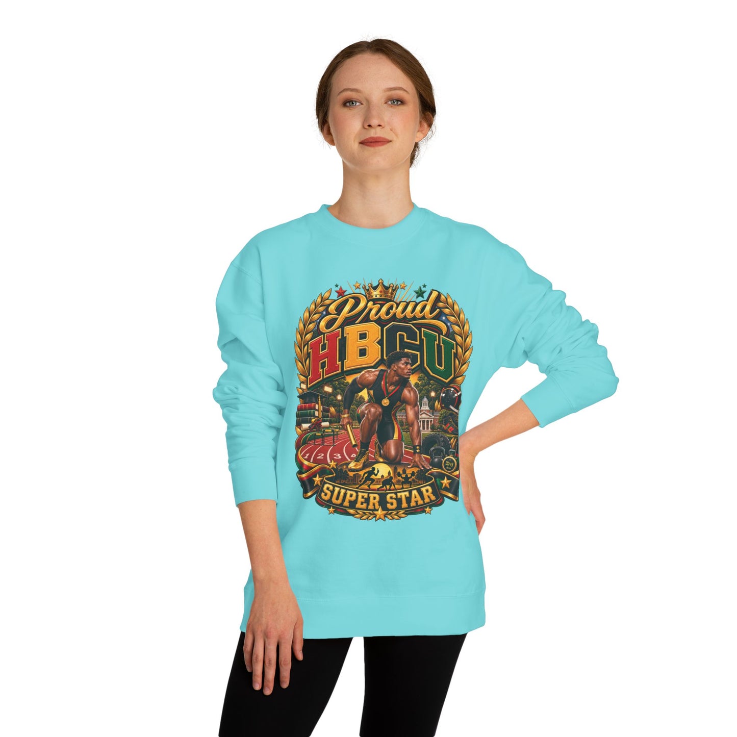 HBCU Proud Crewneck Sweatshirt — "Proud HBCU Super Star" Graphic
