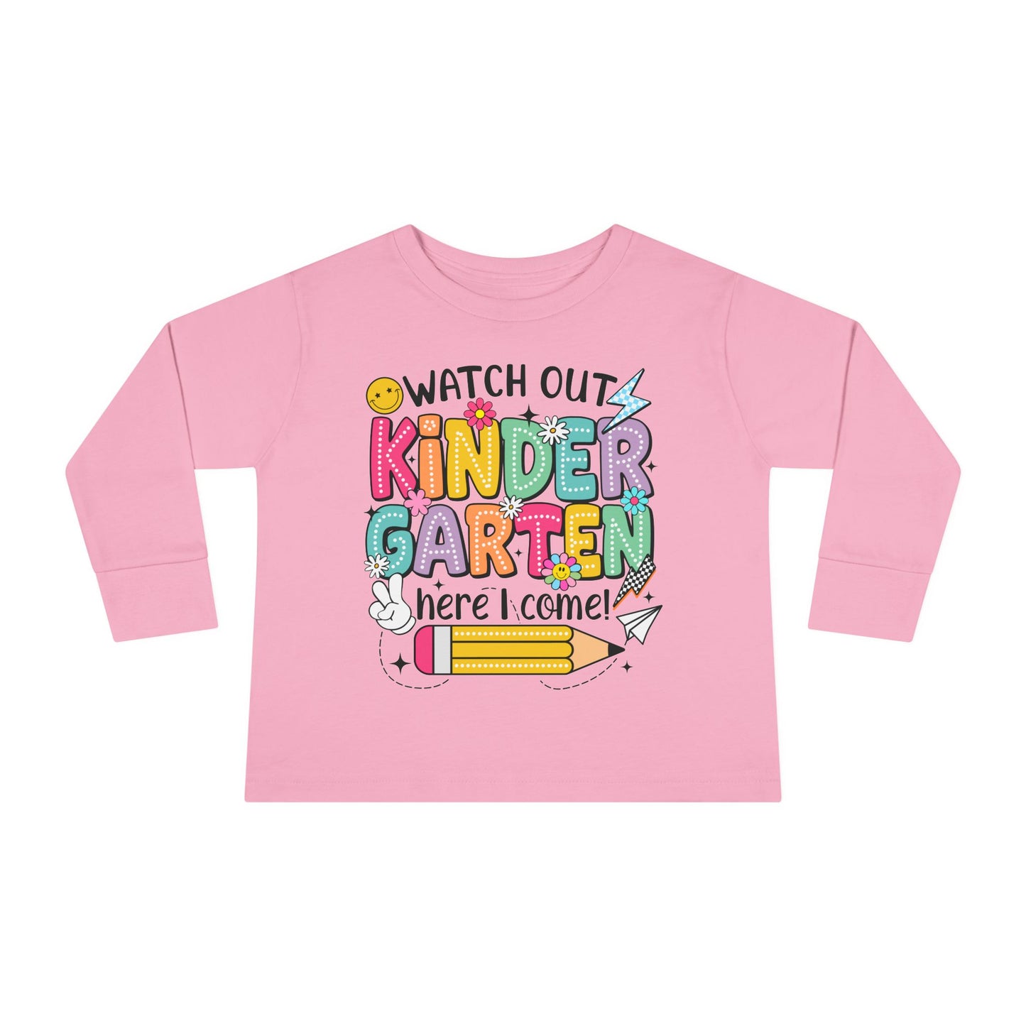 Kindergarten Here I Come Toddler Long Sleeve Tee