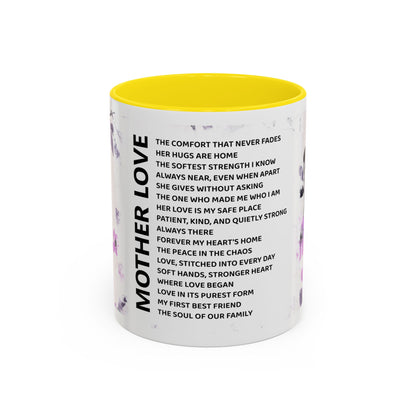 Mother Love Coffee Mug — Floral Poem Tribute (11/15oz)