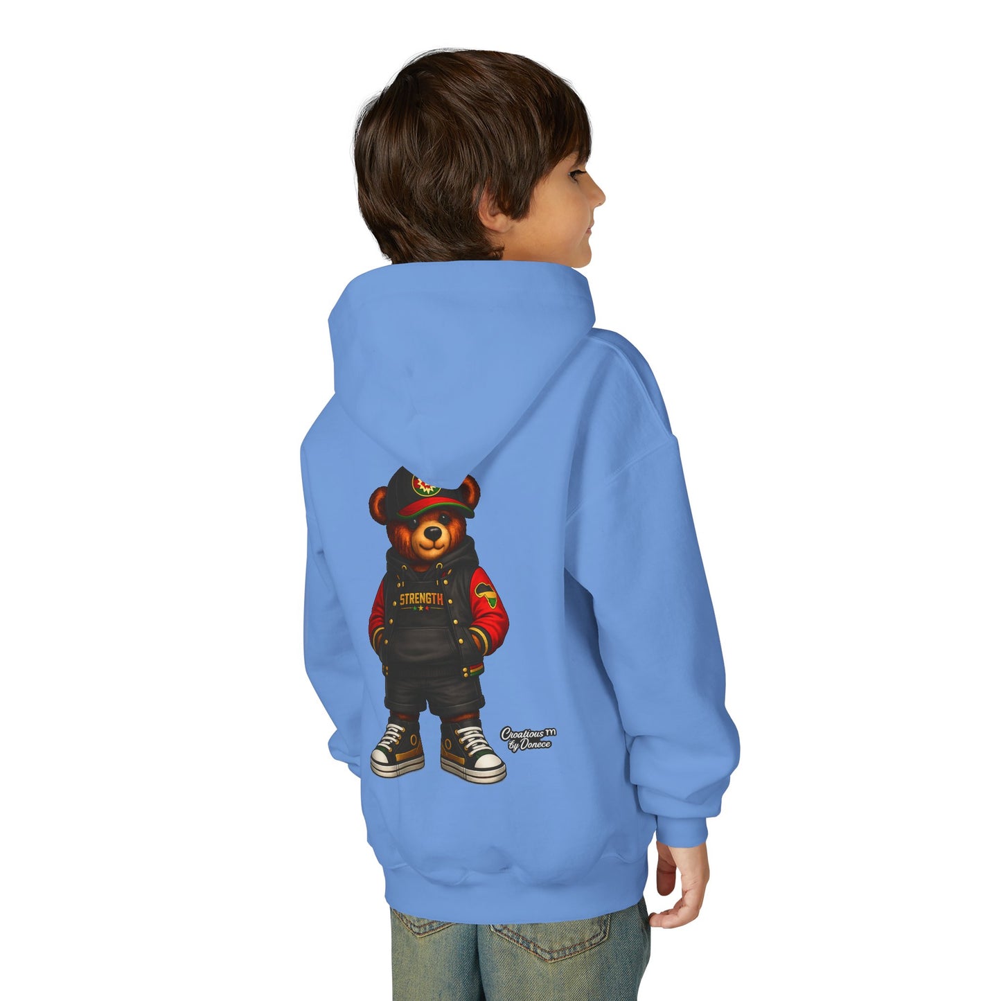 Youth Bear Hoodie – Streetwear Teddy Graphic Pullover for Kids