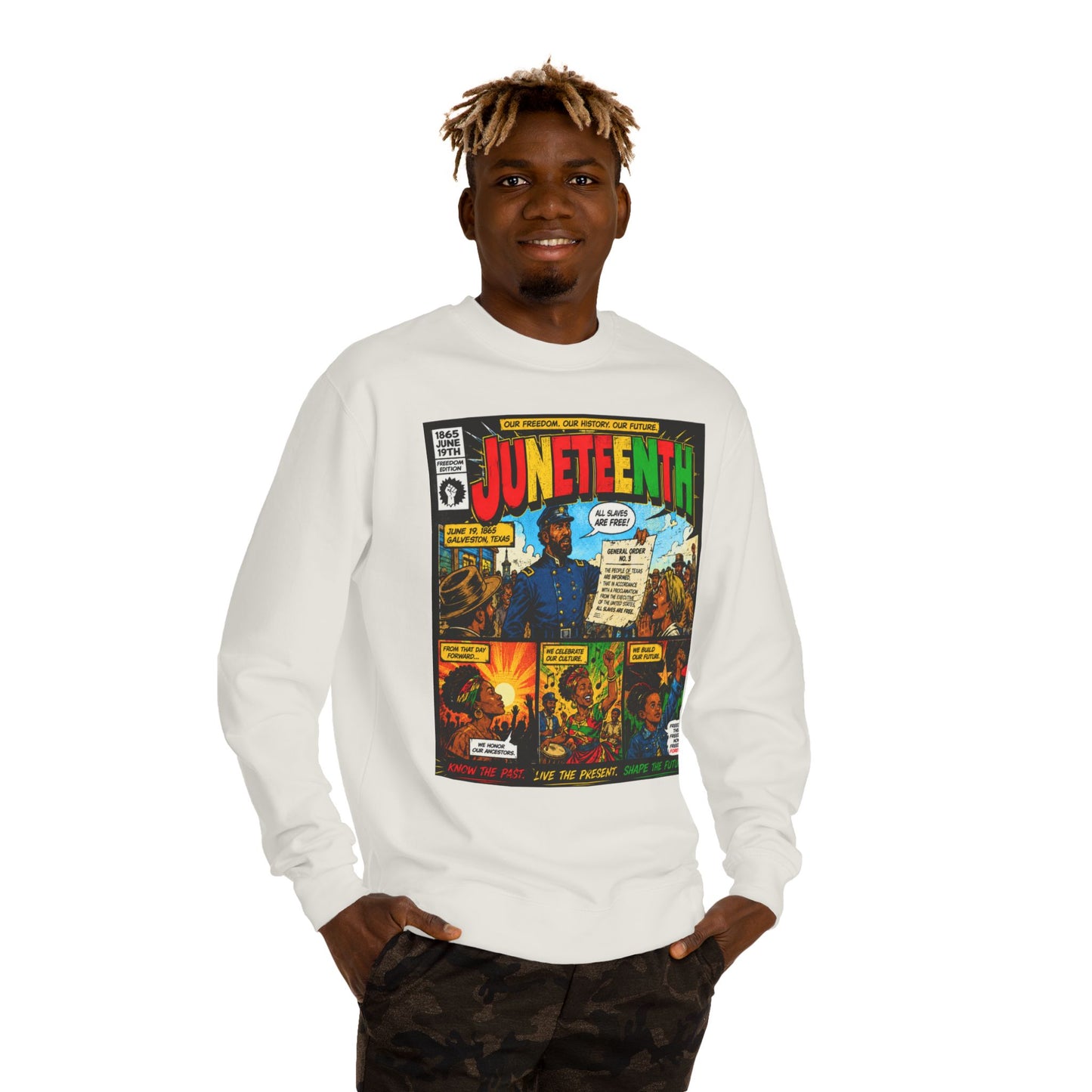 Juneteenth Comic Sweatshirt — Juneteenth Celebration Graphic Crewneck