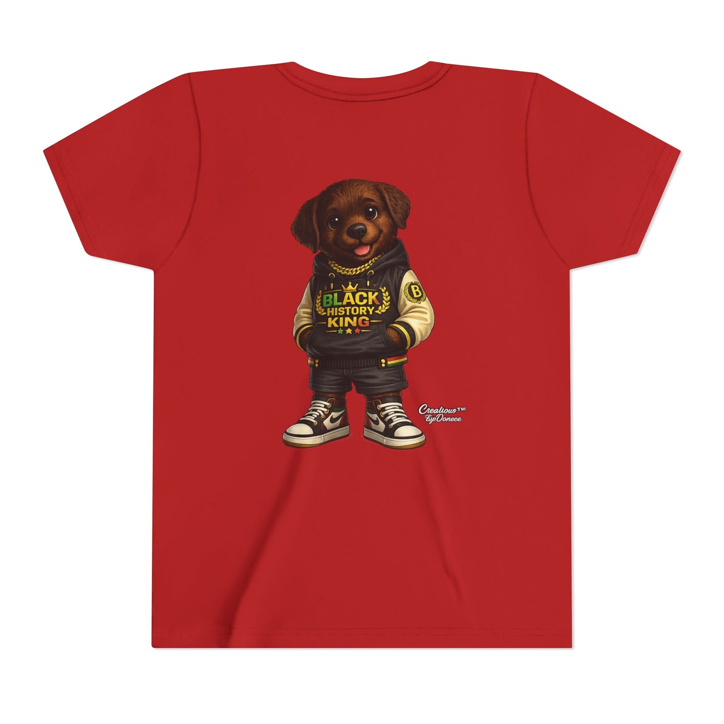 Youth Tee — 'Black History King' Puppy Graphic Shirt