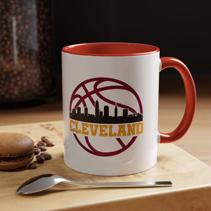 Cleveland Basketball Skyline Accent Coffee Mug (11/15 oz)