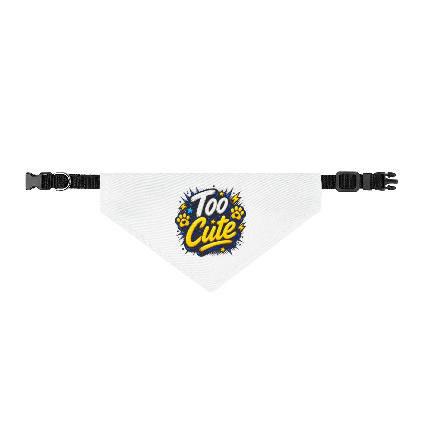 Clip-On Pet Bandana - "Too Cute" Paw Print Dog & Cat Collar Accessory