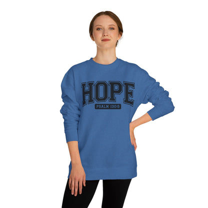 Hope Sweatshirt – 'Psalm 130:5' Inspirational Christian Crewneck
