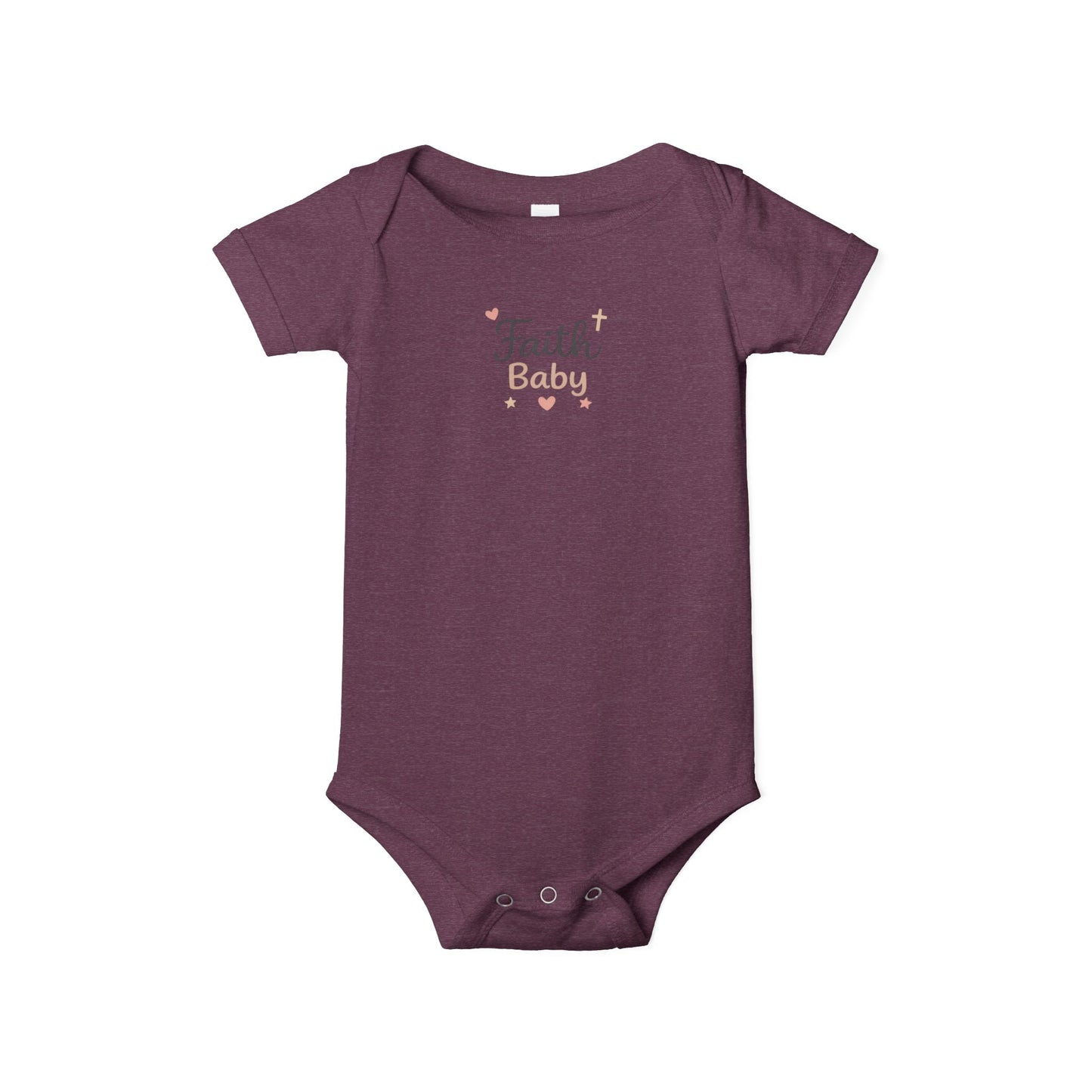 Faith Baby Infant Bodysuit – Cute Religious Baby One-Piece with Hearts