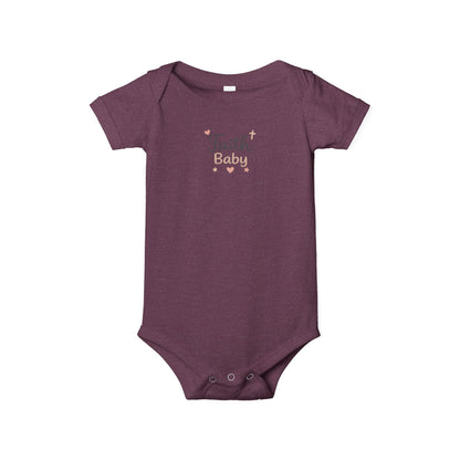 Faith Baby Infant Bodysuit – Cute Religious Baby One-Piece with Hearts