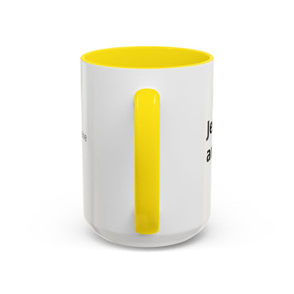 Accent Coffee Mug — “Faith + Medicine: Insulin Saves” Black-Accent Mug (11/15 oz)