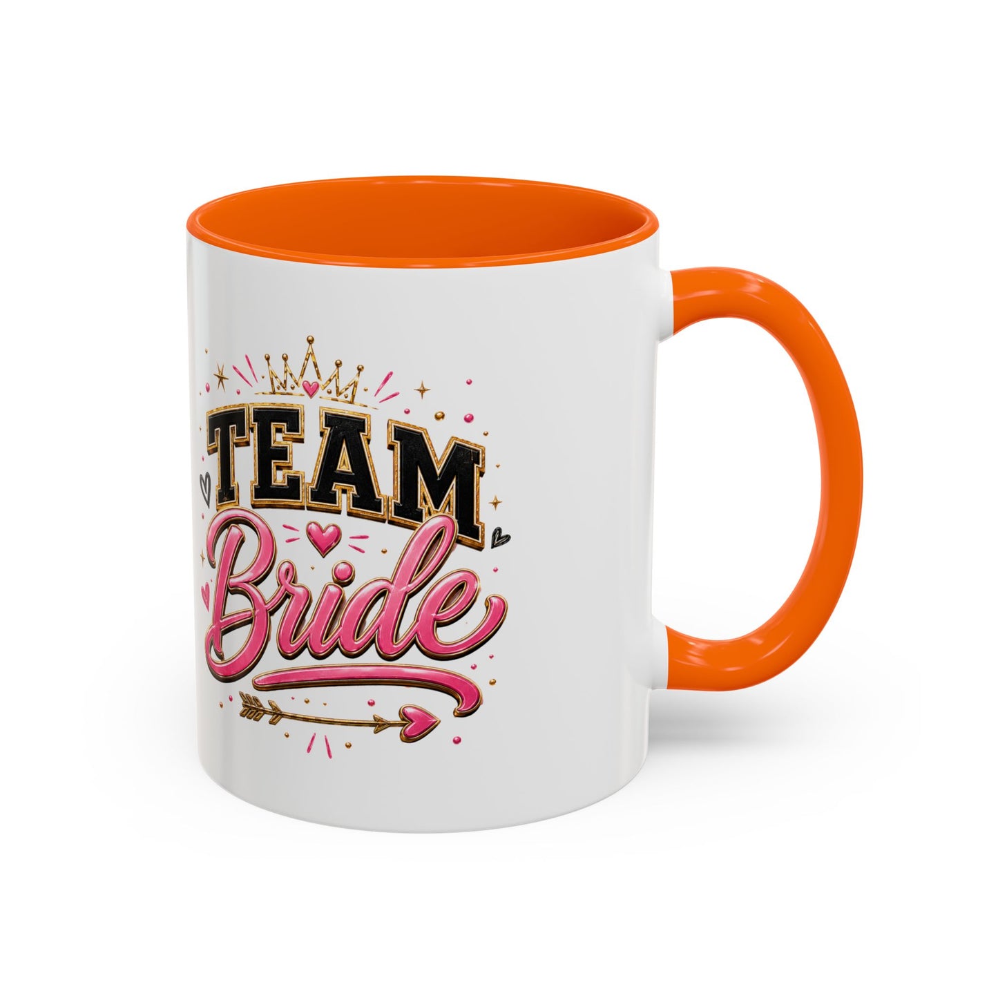 Team Bride Accent Coffee Mug — Pink & Gold Bachelorette Bridal Shower Gift (11/15 oz)