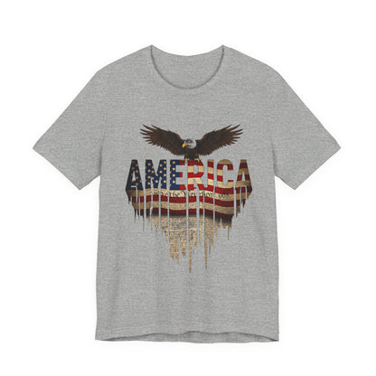 America Eagle Flag Graphic T‑Shirt — Patriotic USA Tee for 4th of July