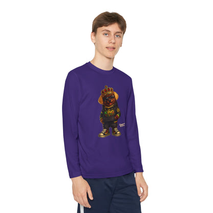 Youth Long Sleeve Tee — 'King' Bear Graphic