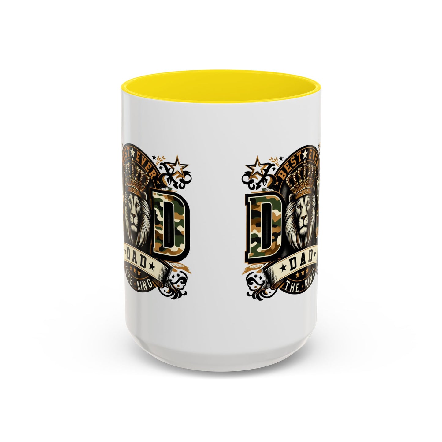 Dad Coffee Mug — "Best Ever Dad" Lion Crest Accent Mug (11/15oz)