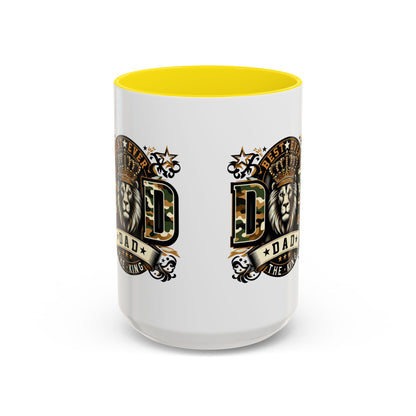 Dad Coffee Mug — "Best Ever Dad" Lion Crest Accent Mug (11/15oz)