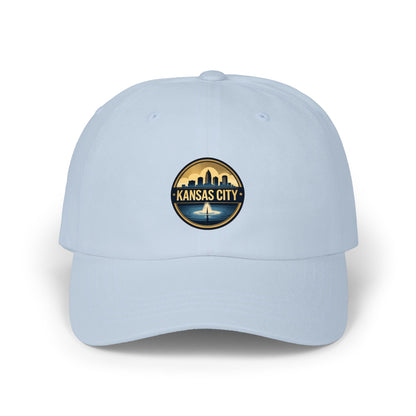 Kansas City Skyline Dad Cap — Vintage Sunset Embroidered Baseball Hat