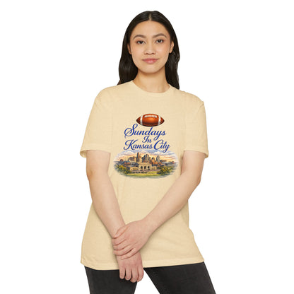 Sundays in Kansas City T-Shirt — Vintage Football and Cityscape Tee
