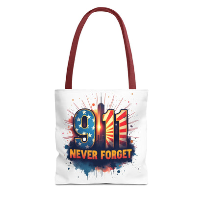 9/11 Never Forget Tote Bag — Patriotic Memorial Tribute Tote