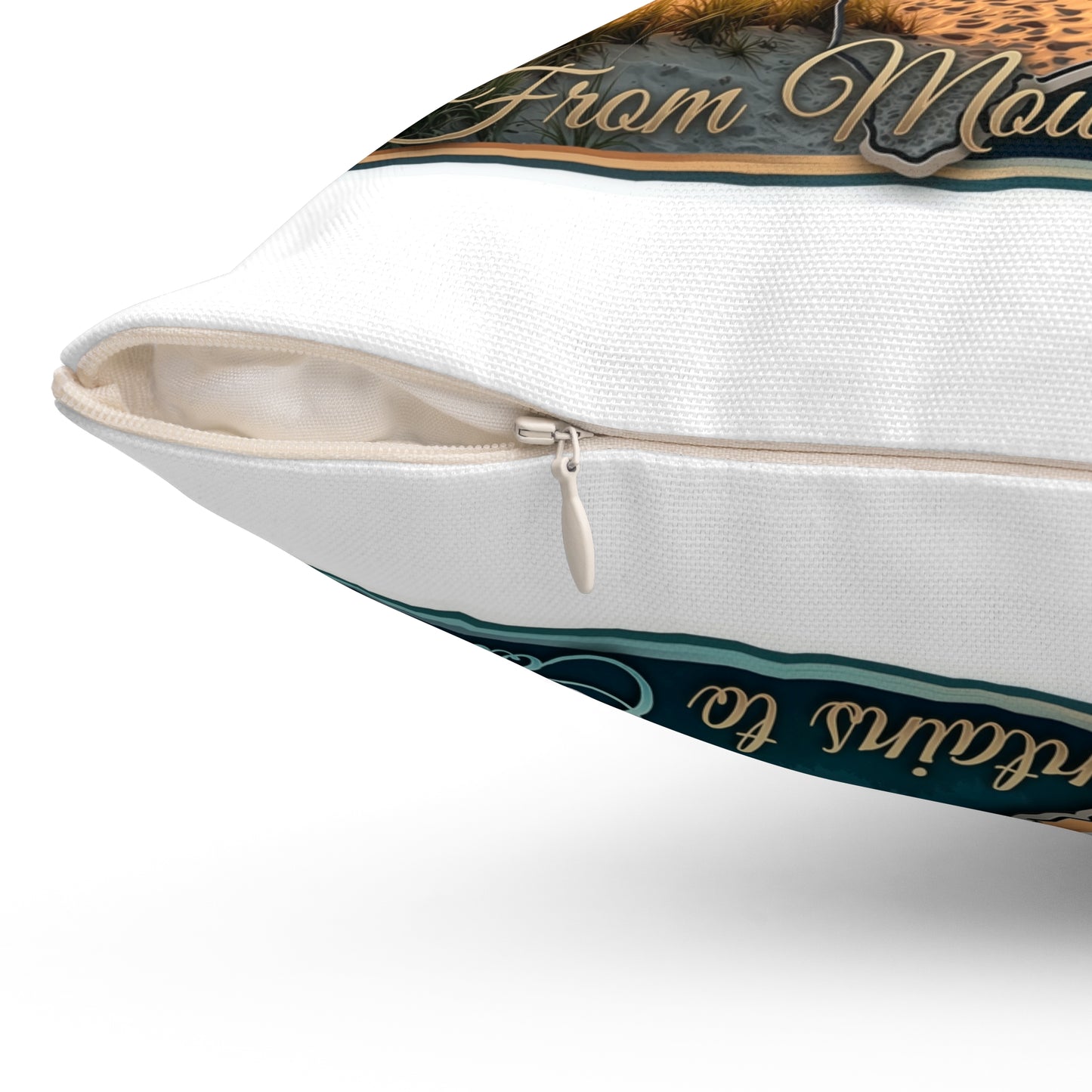 North Carolina Lighthouse Coastal Pillow — From Mountains to Coast Decorative Throw Pillow