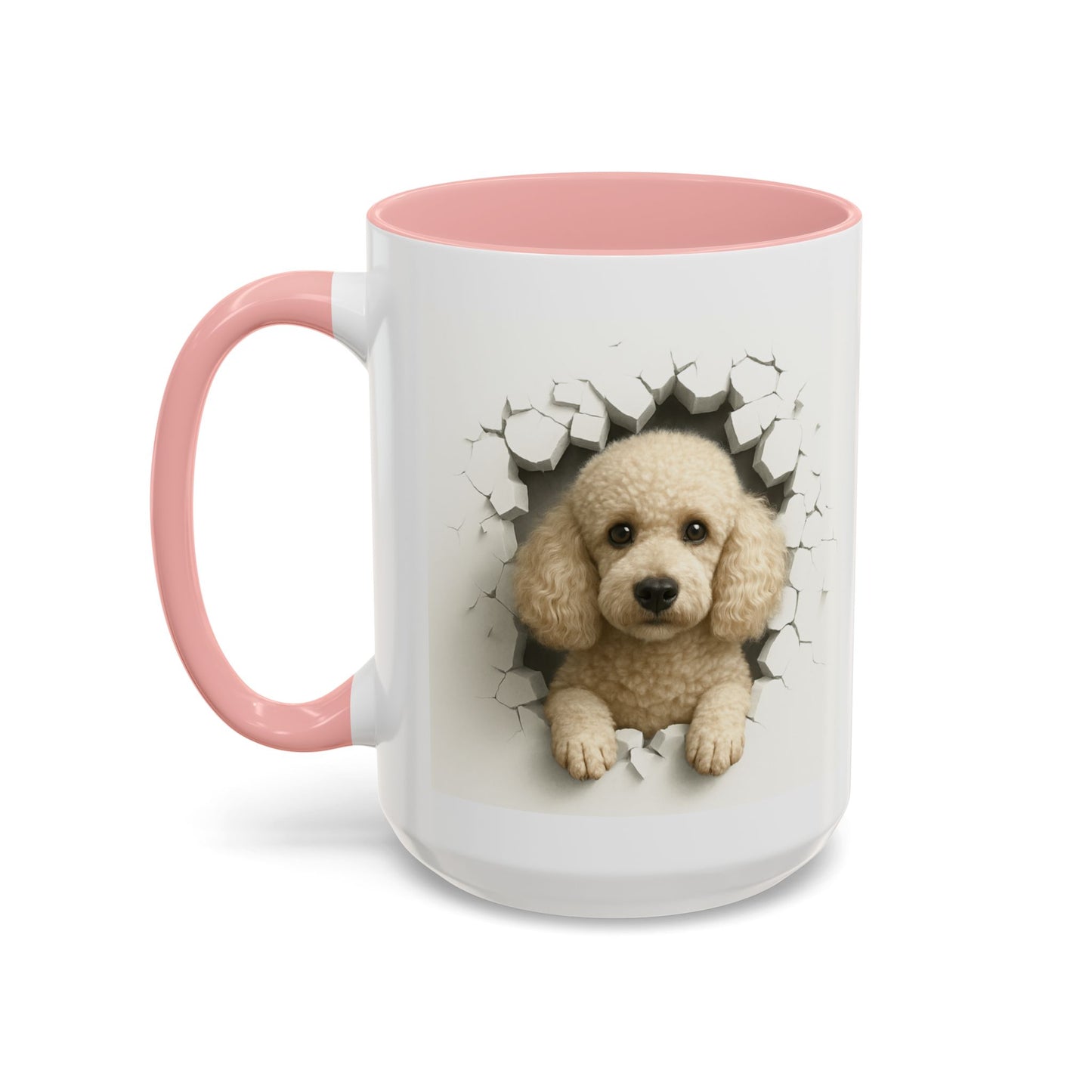 Poodle Peeking Accent Coffee Mug – Cute Dog Lover Gift (11/15oz)