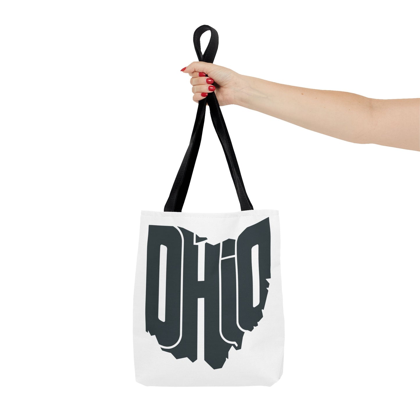 Ohio State Outline Tote Bag — Retro Ohio Text Graphic Tote