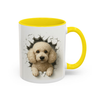 Poodle Peeking Accent Coffee Mug – Cute Dog Lover Gift (11/15oz)