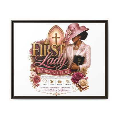 First Lady Faith Canvas Print — "First Lady: Leading With Love" Framed Matte Wall Art