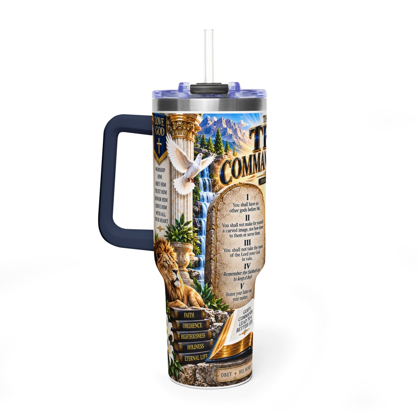The Ten Commandments 40oz Vacuum Tumbler