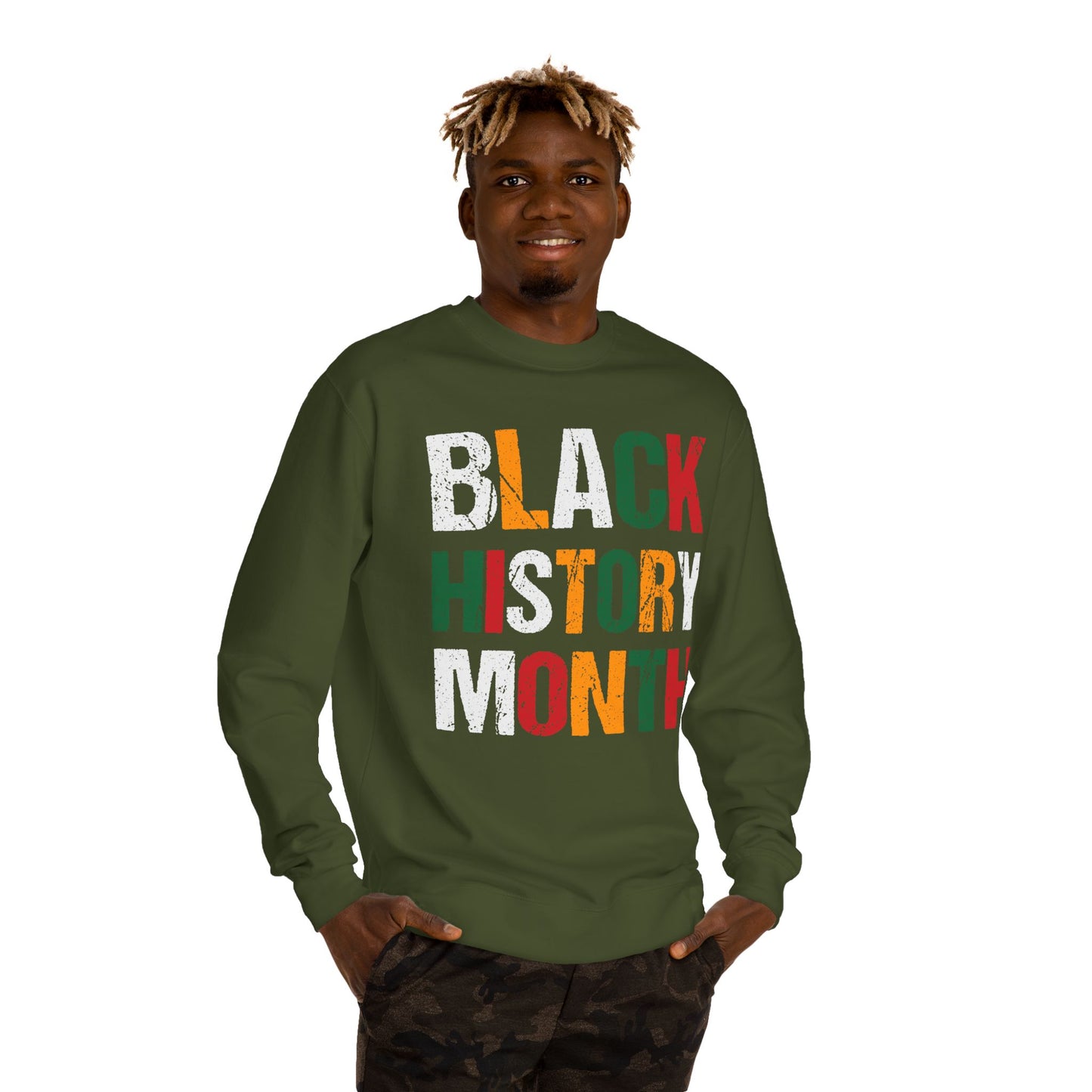 Black History Month Sweatshirt — Bold Retro Block Letter Crewneck