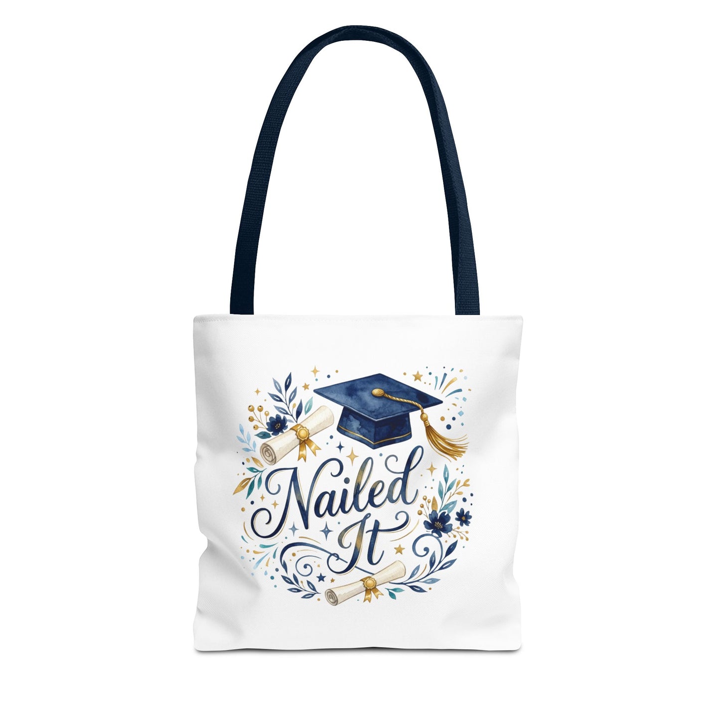Graduation Tote Bag "Nailed It" – Cap & Diploma Celebration Tote