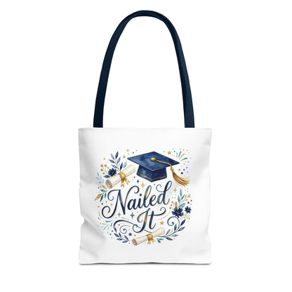 Graduation Tote Bag "Nailed It" – Cap & Diploma Celebration Tote