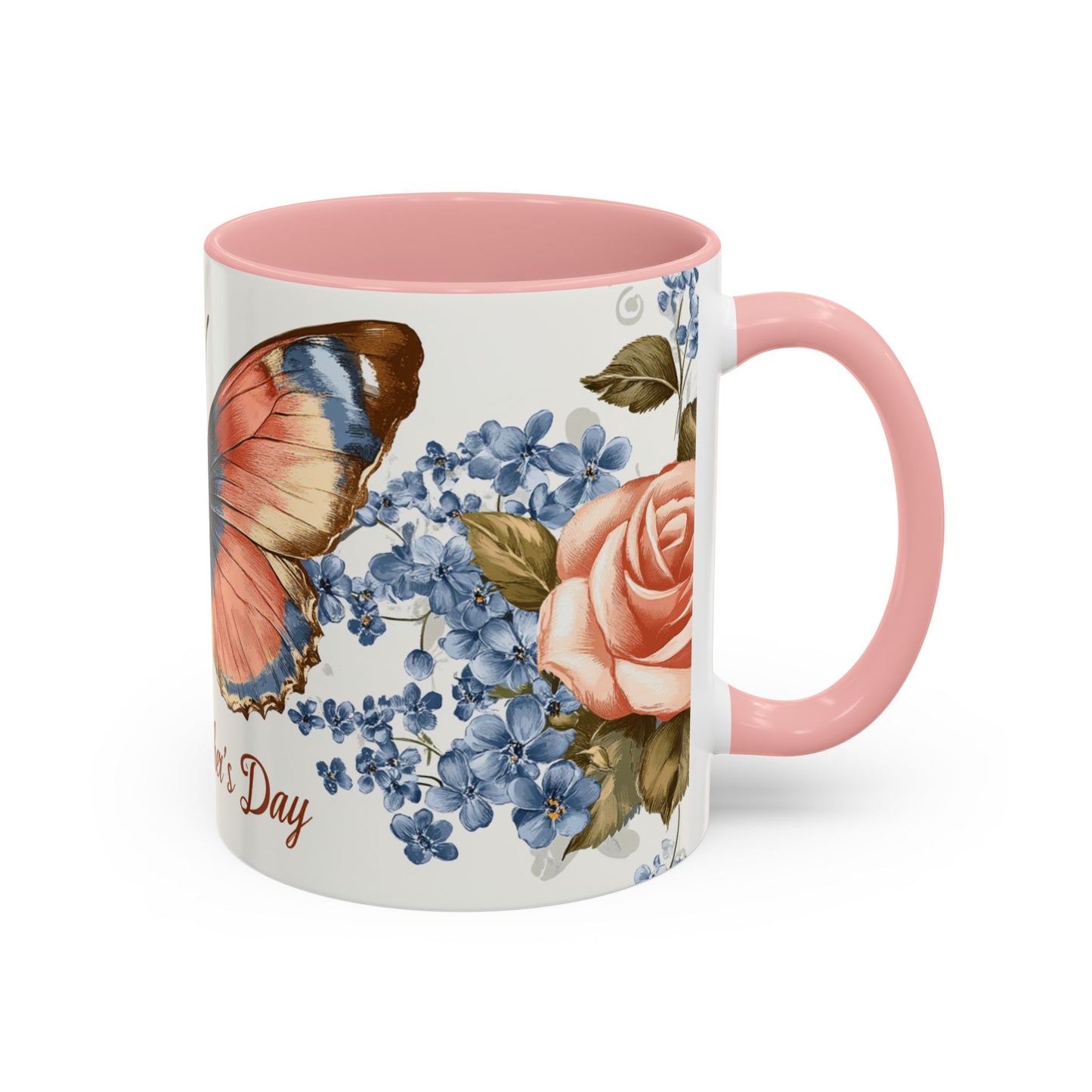 Mother's Day Butterfly Coffee Mug - 'Happy Mother's Day' Floral Accent Mug