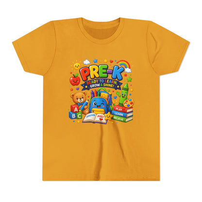 Pre-K Ready To Learn Kids T-Shirt — Colorful Preschool Back-to-School Tee