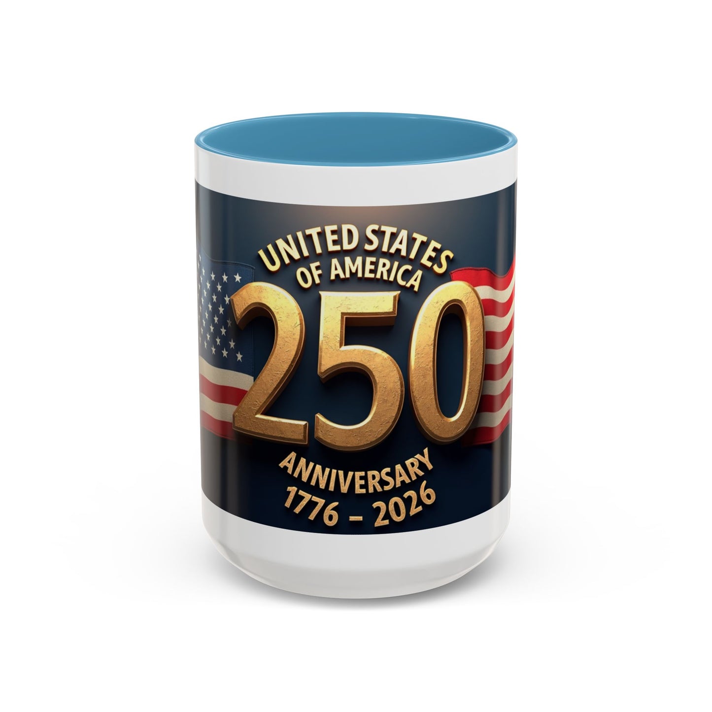 250th Anniversary Coffee Mug — United States of America 1776–2026 Patriotic Accent Mug