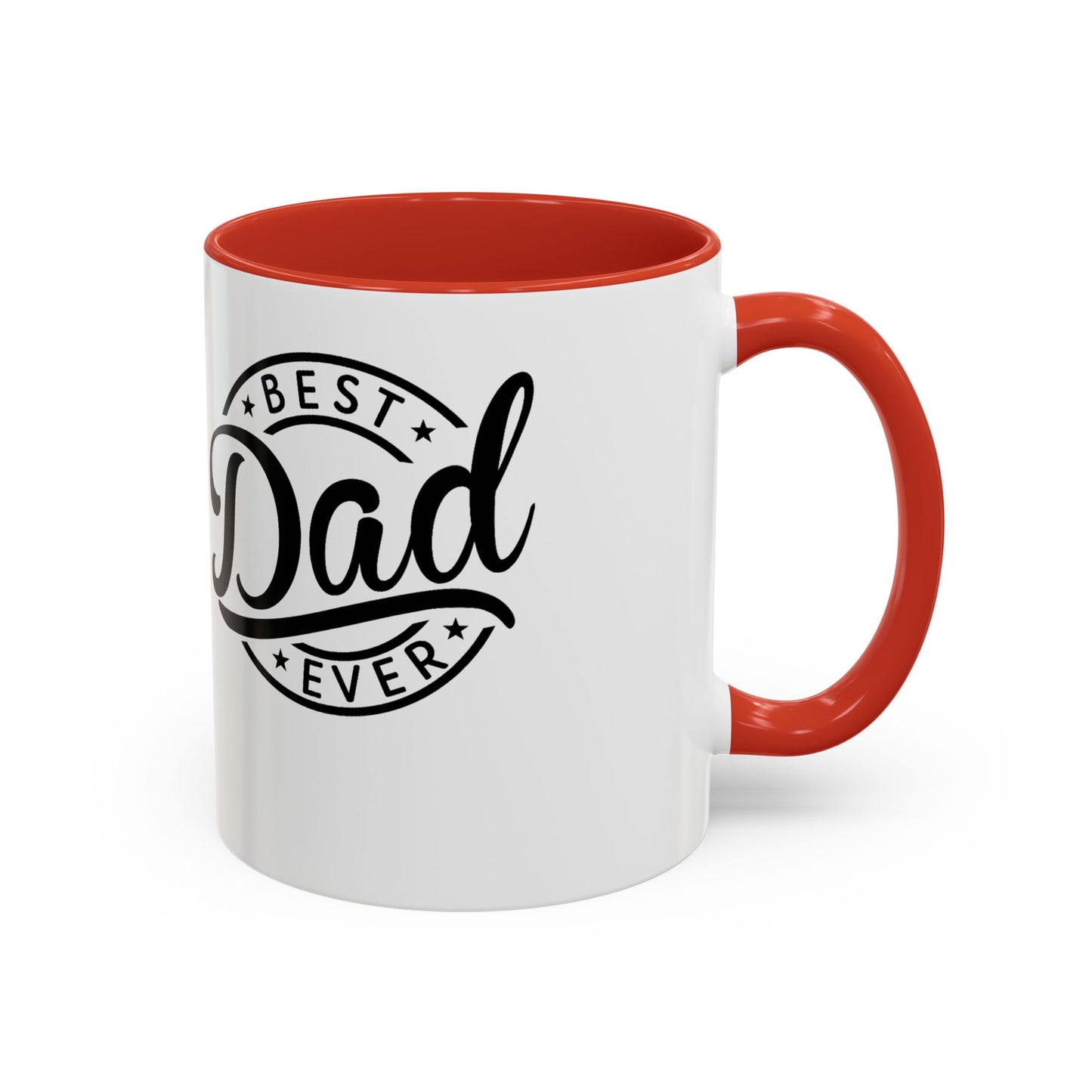 Best Dad Ever Accent Coffee Mug — Black Handle & Inner Rim, Father's Day Gift (11oz & 15oz)