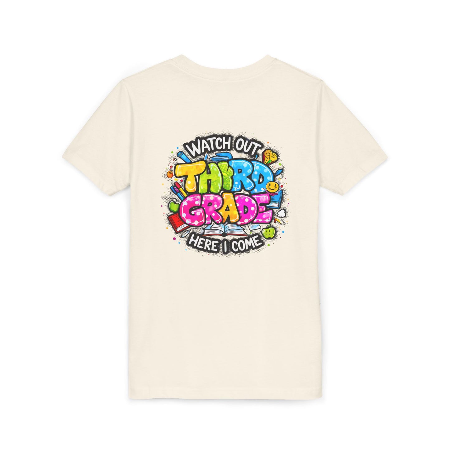 Third Grade Kids T‑Shirt — "Watch Out Third Grade Here I Come" Back-to-School Tee