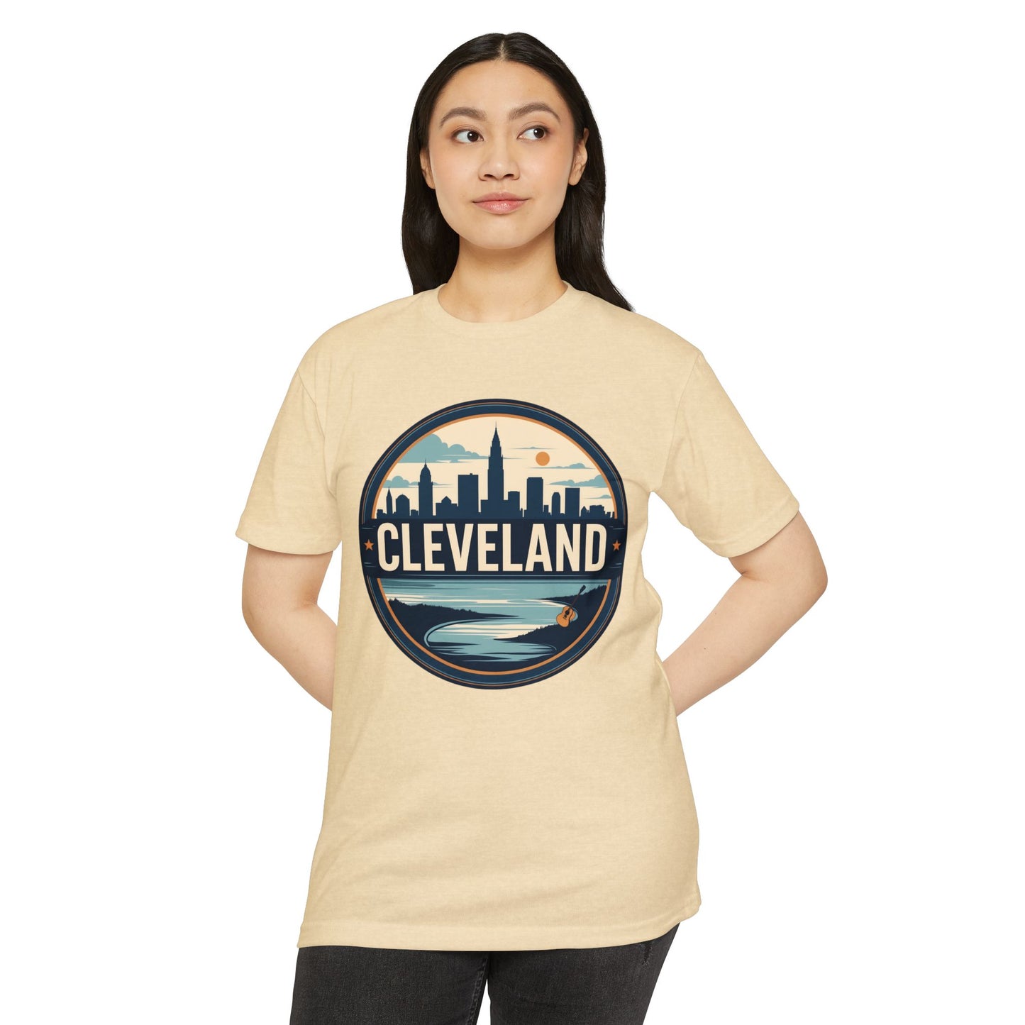 Cleveland Skyline T-Shirt — Retro Waterfront City Graphic