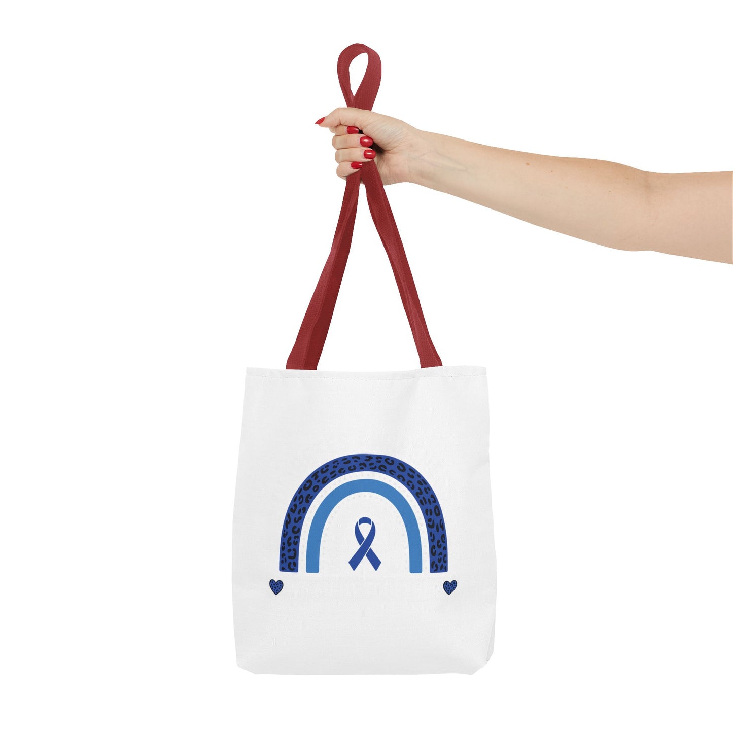 Blue Awareness Ribbon Rainbow Tote Bag – Support & Hope Everyday Tote
