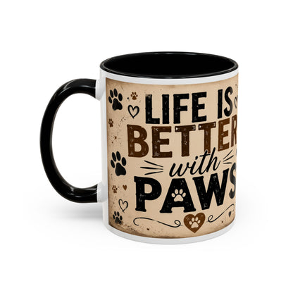 Dog & Cat Coffee Mug - "Less People, More Dogs & Cats" Accent Ceramic Mug