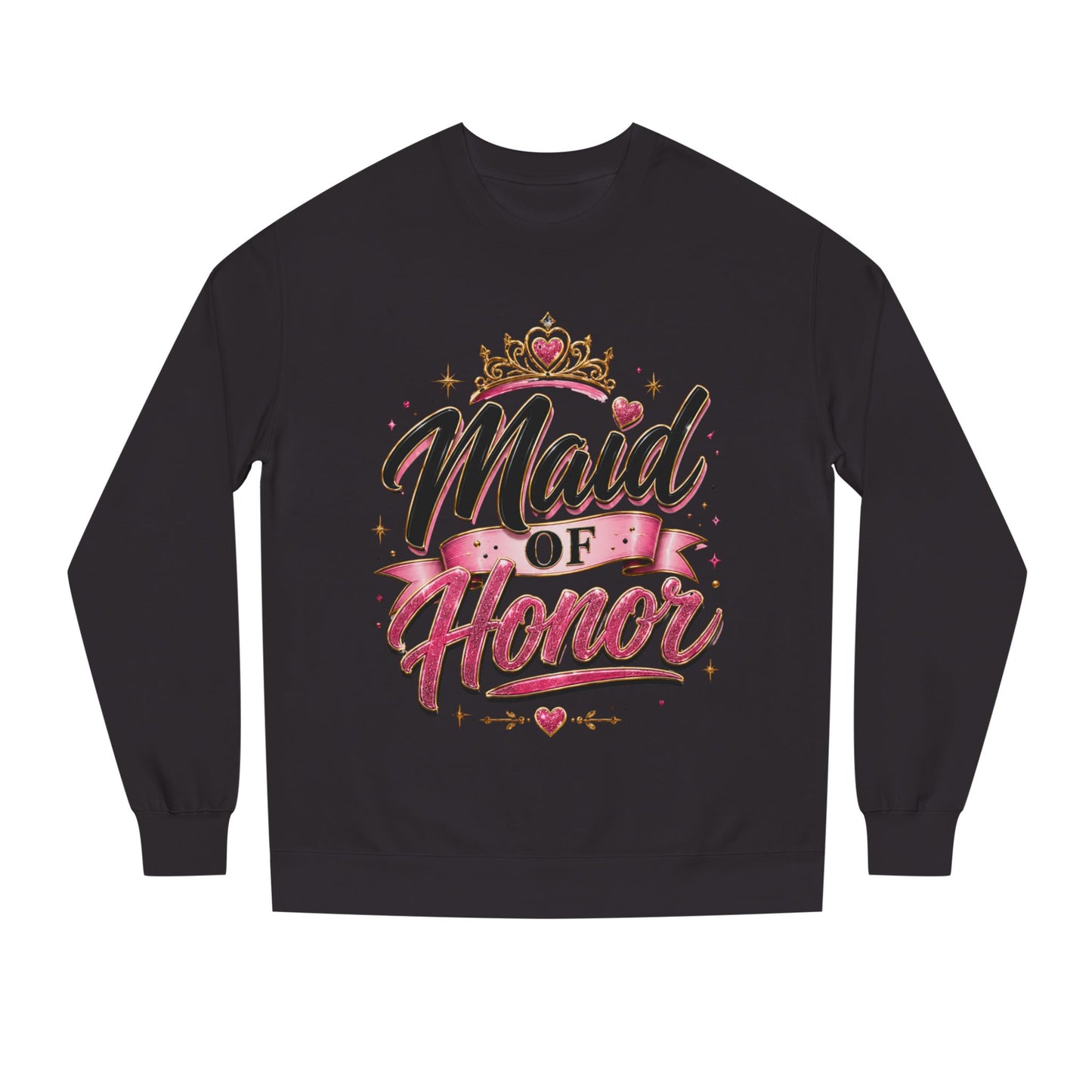 Maid of Honor Sweatshirt — Pink Script Bridal Party Crewneck