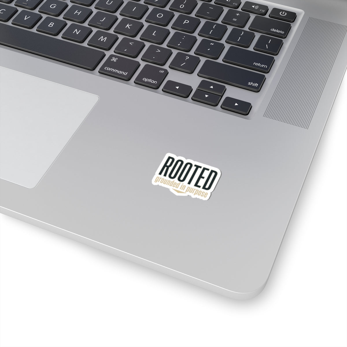 Rooted — Kiss-Cut Stickers | faith streetwear, bold type