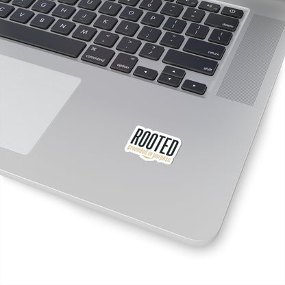 Rooted — Kiss-Cut Stickers | faith streetwear, bold type