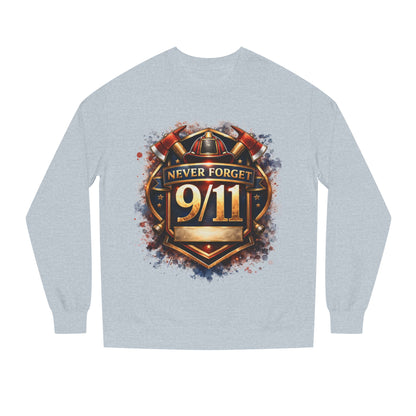 Never Forget 9/11 Sweatshirt — Memorial Firefighter Tribute Crewneck