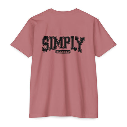 Simply Blessed T-Shirt — Vintage Collegiate Script Faith Tee